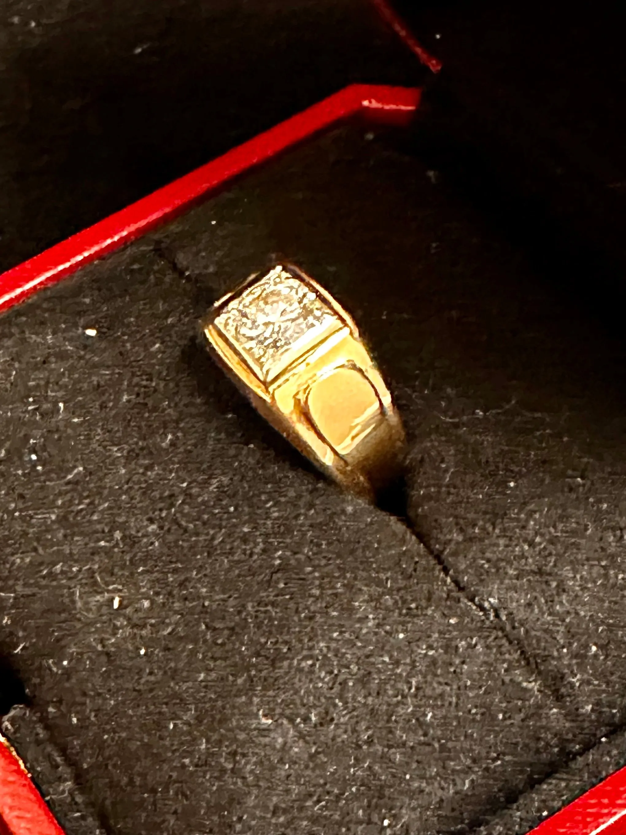1.01ct Diamond Men's (or Unisex) Antique Solid Yellow Gold Ring -$20K APR w/CoA!,