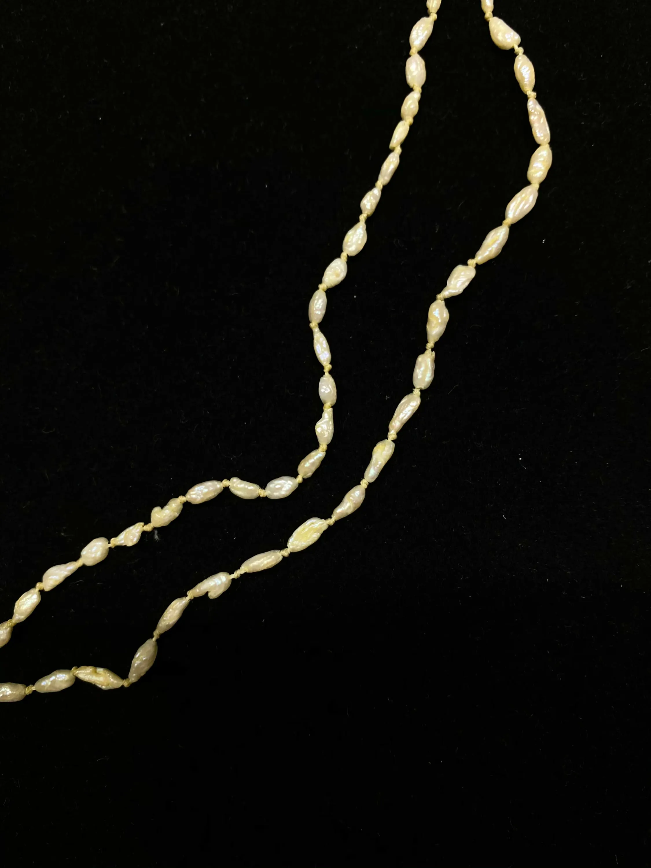 146-Baroque Pearls Double Strand Necklace in Solid Yellow Gold - $800 Appraisal Value w/CoA}