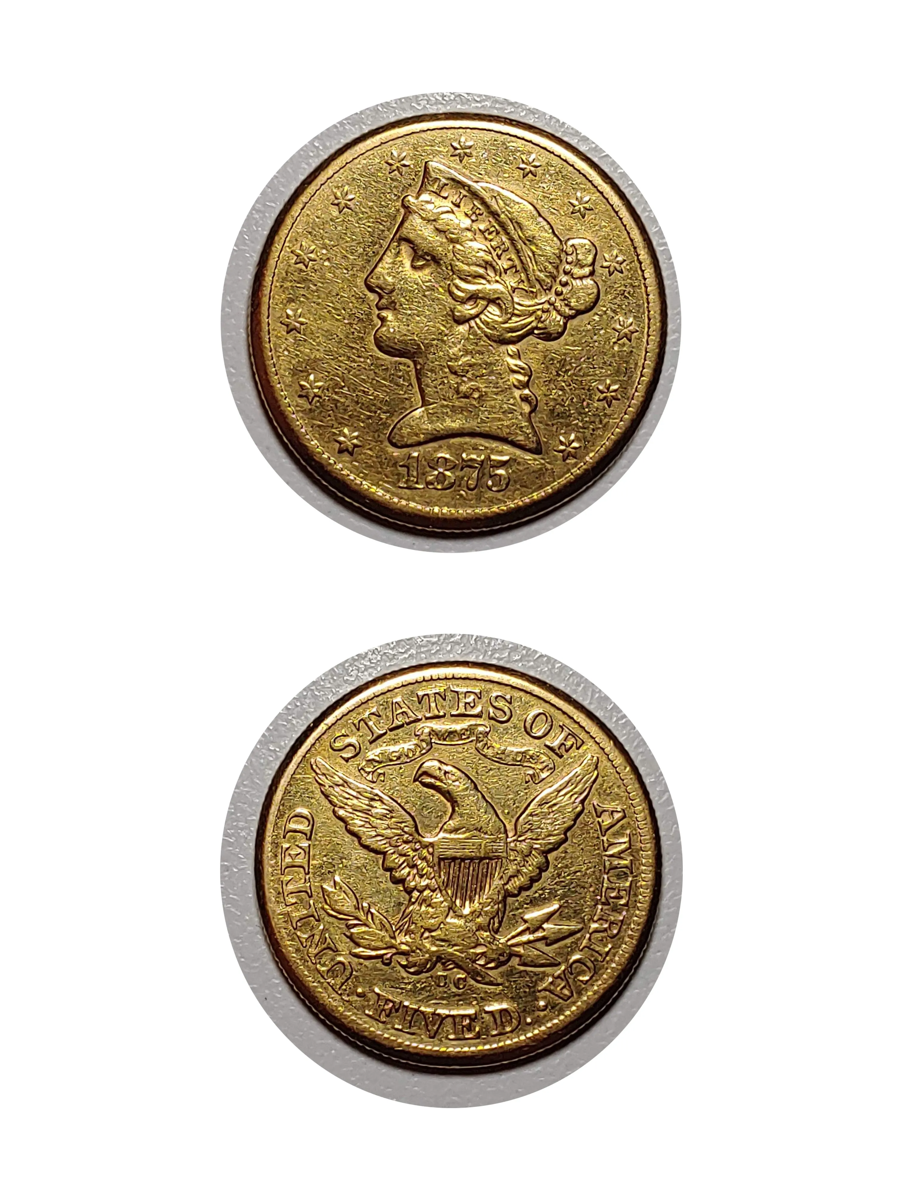 1875-CC $5 Gold Liberty Head Half Eagle - $30K APR Value w/ CoA! ✿✓