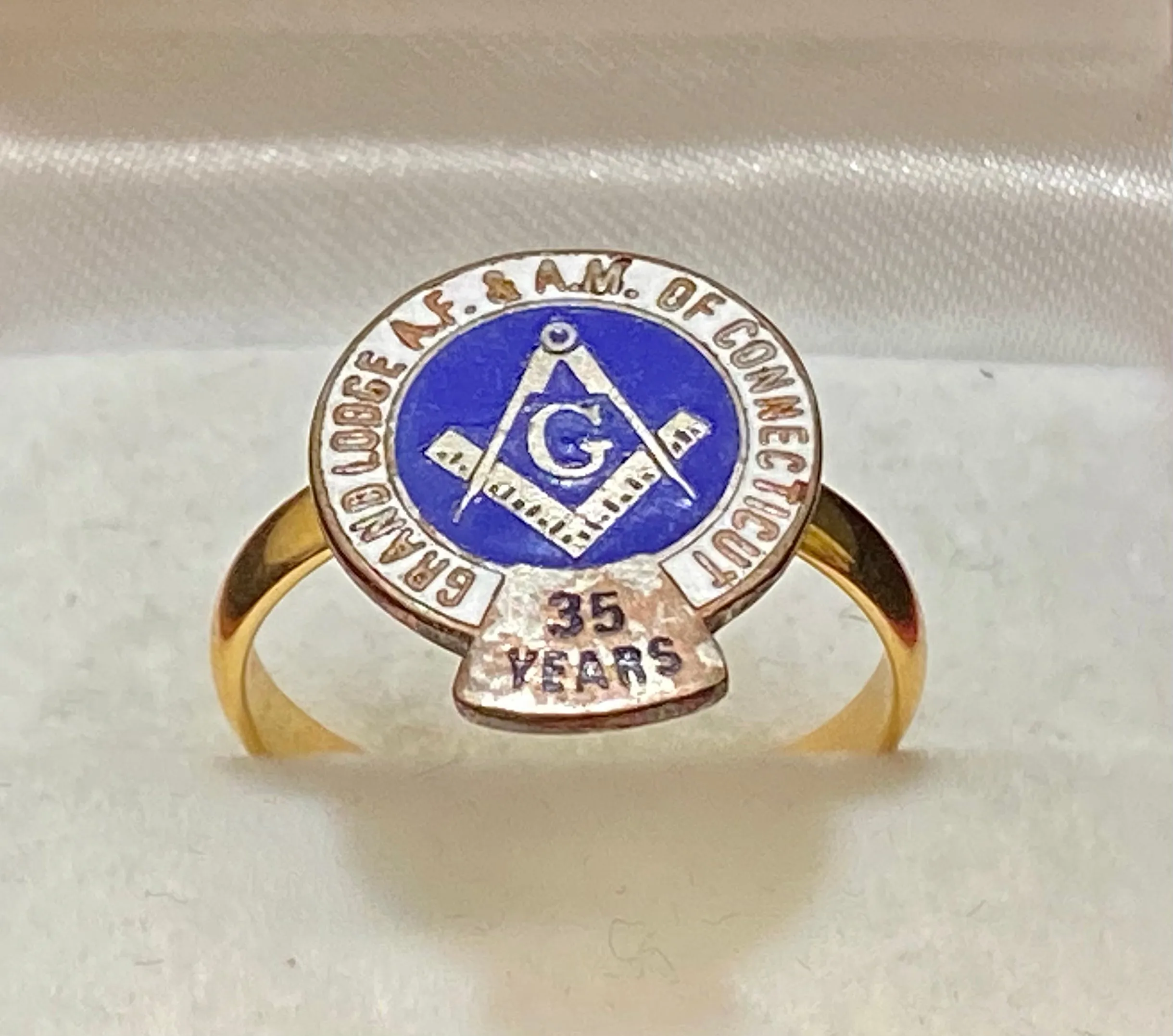 1920’s Antique 18K Yellow Gold Freemason Grand Lodge of Connecticut Ring - $10K Appraisal Value w/CoA}