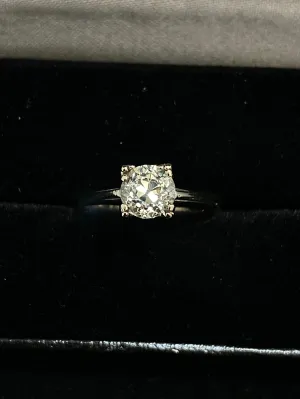 1920's Antique Design Solid White Gold with Old European Diamond Ring - $25K Appraisal Value w/CoA}
