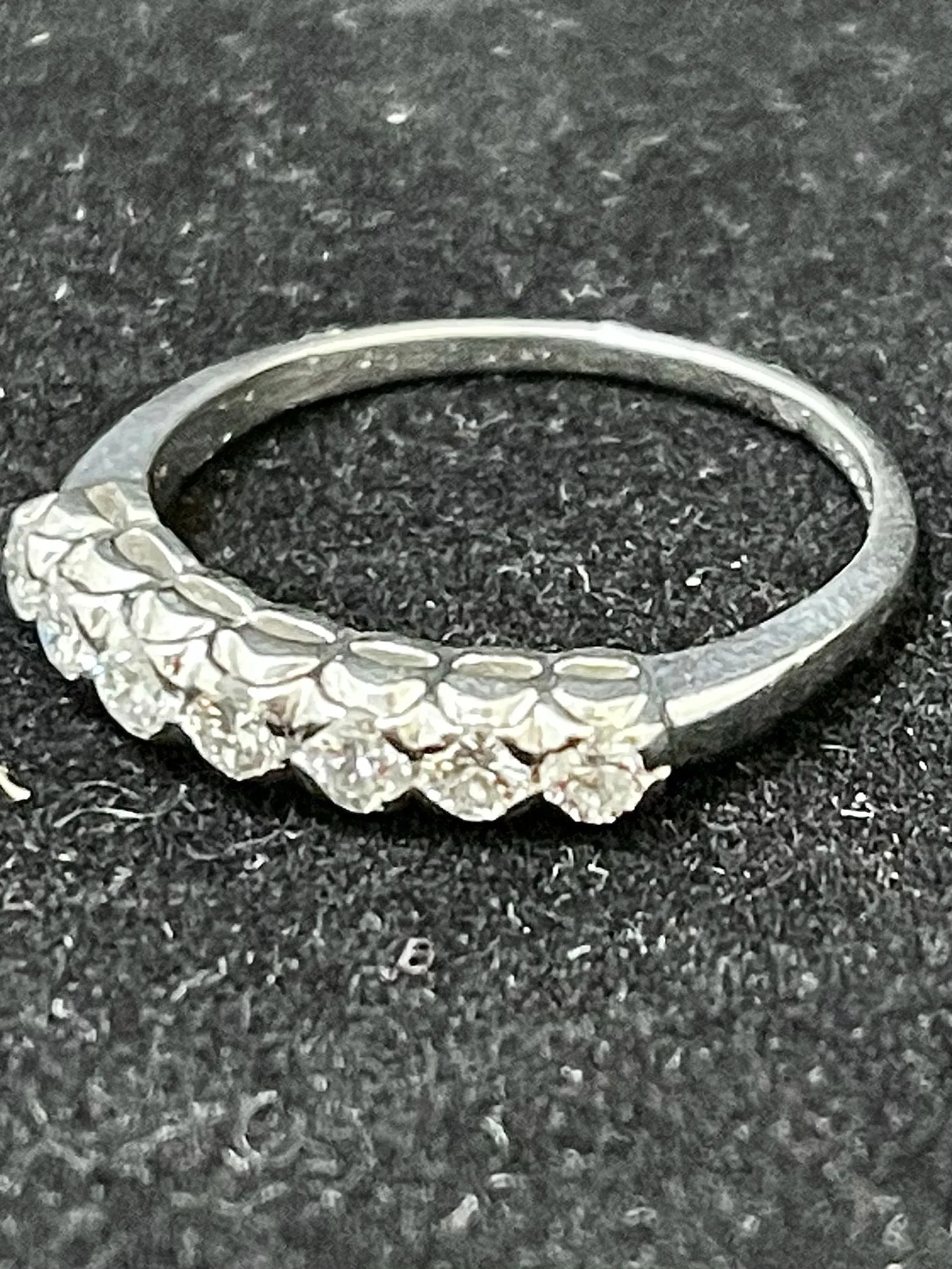 1920's Designer Platinum with 7 Diamonds Band Ring - $6K Appraisal Value w/ CoA!