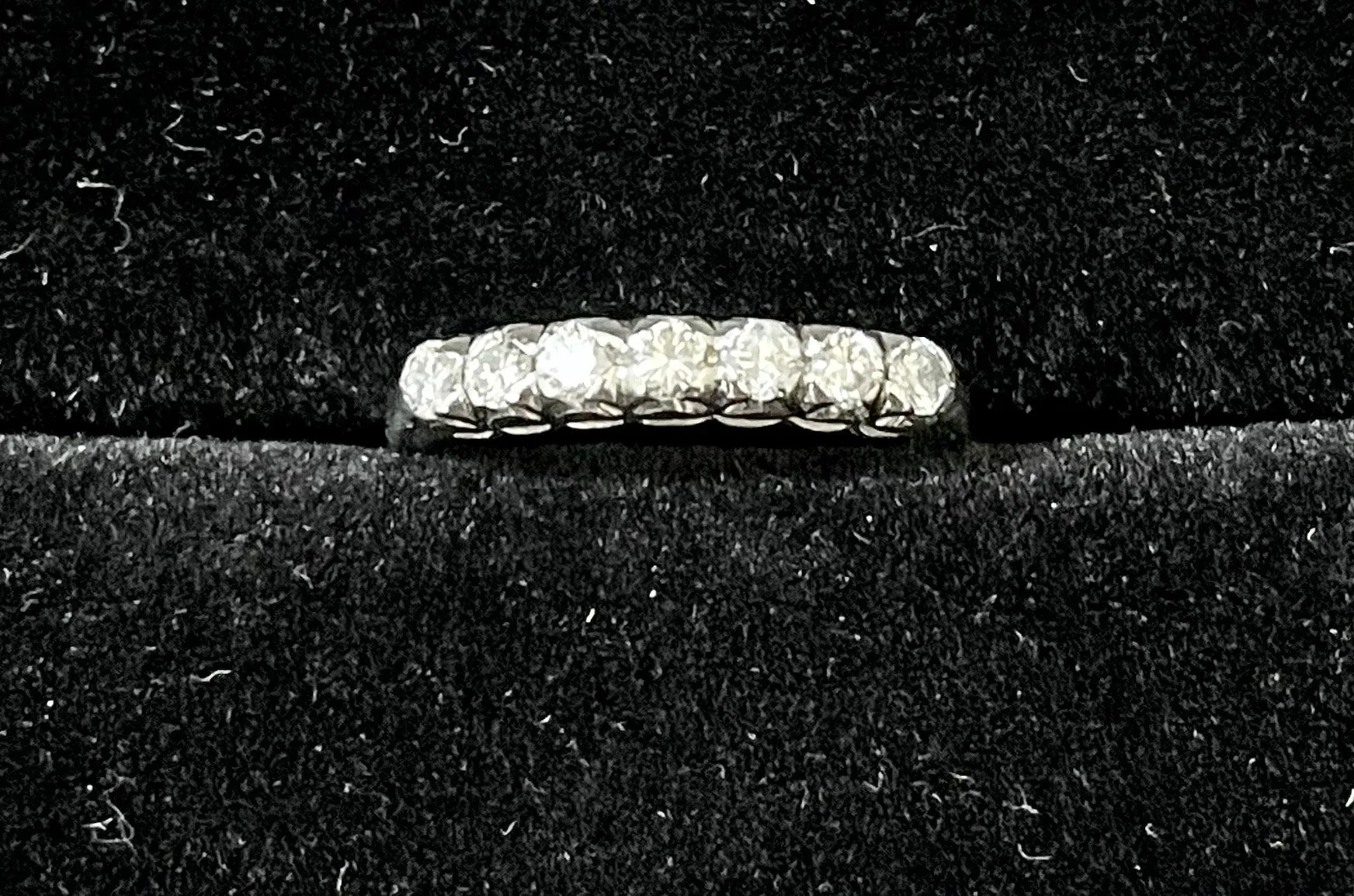 1920's Designer Platinum with 7 Diamonds Band Ring - $6K Appraisal Value w/ CoA!