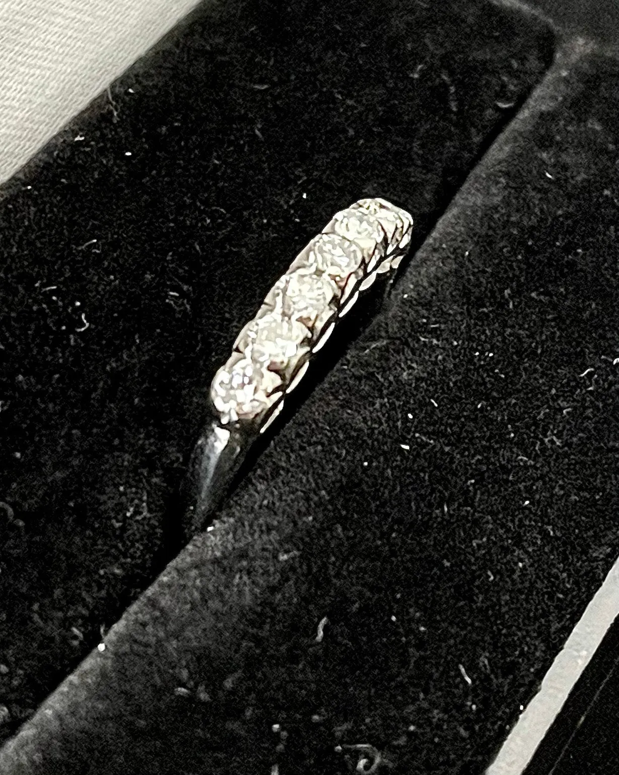 1920's Designer Platinum with 7 Diamonds Band Ring - $6K Appraisal Value w/ CoA!
