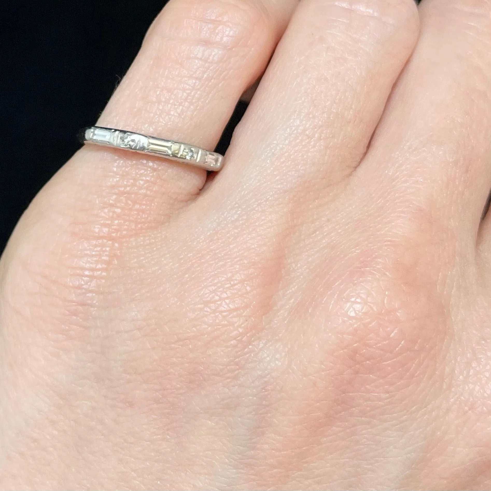 1920s Handmade Designer Platinum Diamond Band Ring - $6K Appraisal Value w/ CoA!