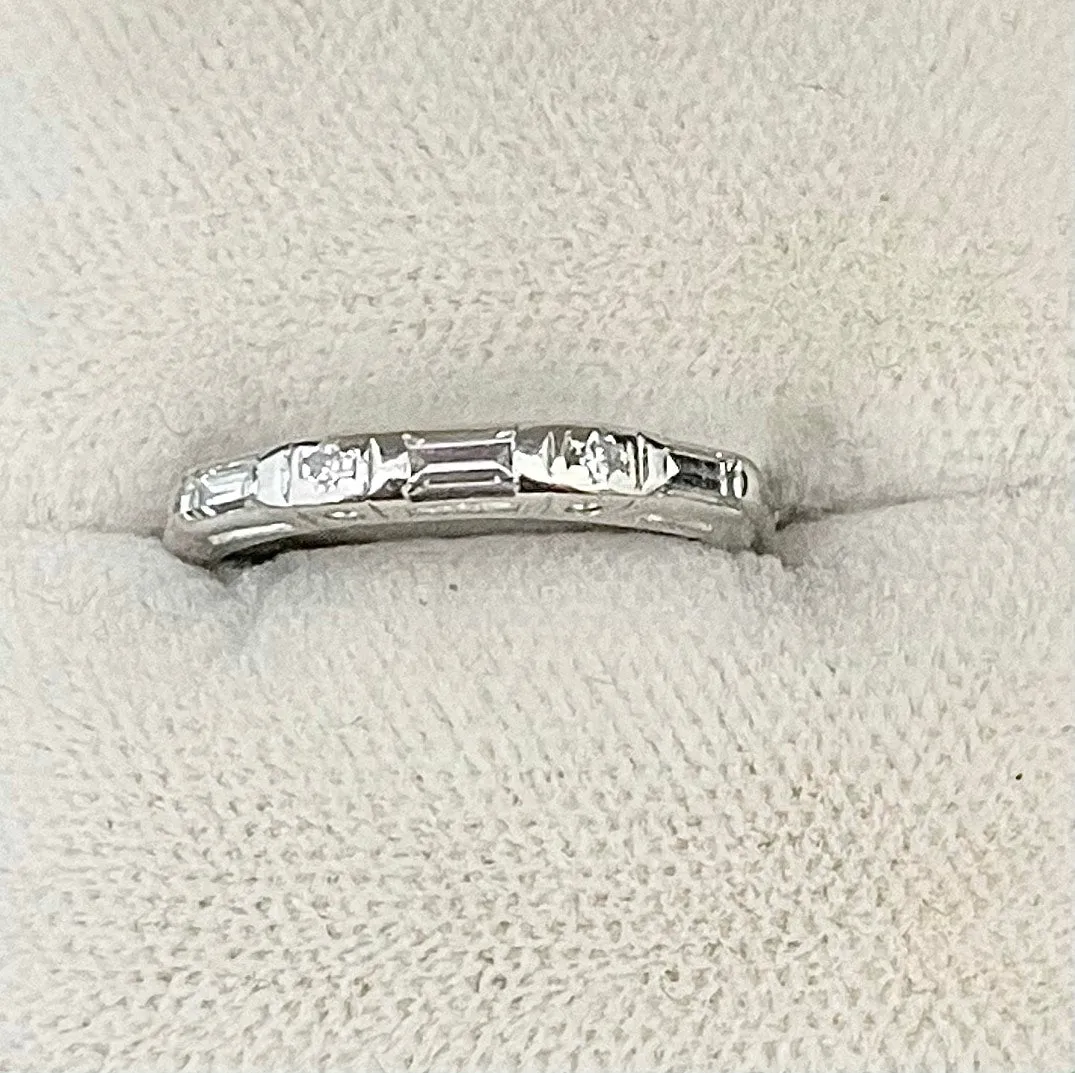 1920s Handmade Designer Platinum Diamond Band Ring - $6K Appraisal Value w/ CoA!