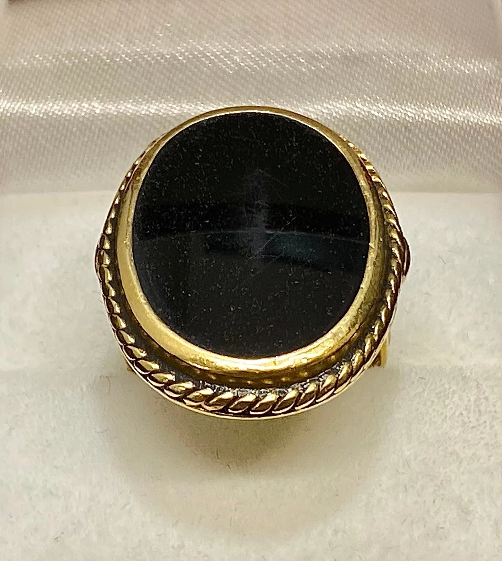 1930’s European Designer 18K Yellow Gold with Onyx Ring - $10K Appraisal Value w/CoA}