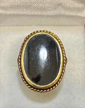 1930’s European Designer 18K Yellow Gold with Onyx Ring - $10K Appraisal Value w/CoA}