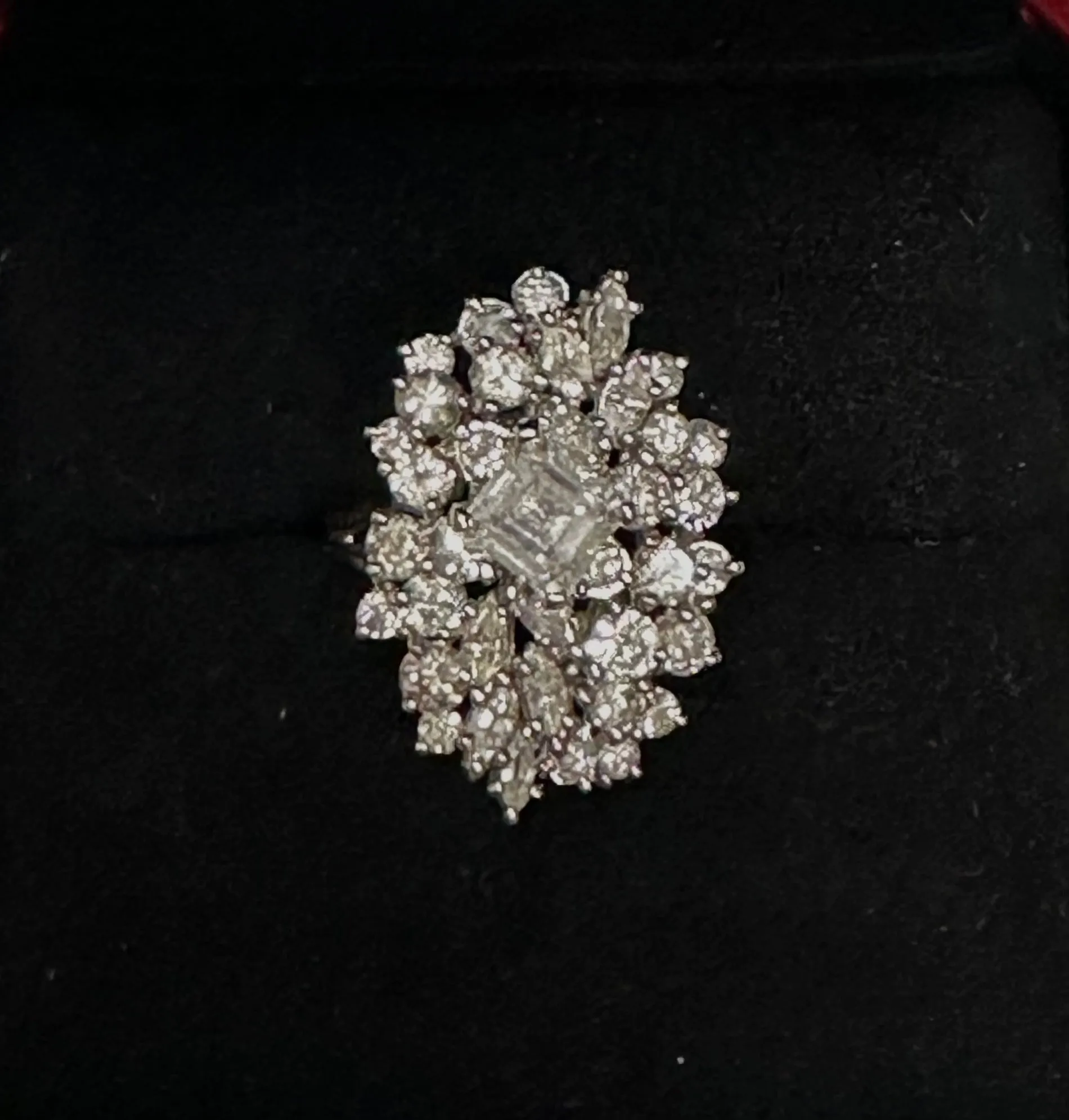 1940's ANTIQUE  7.29 CT DIAMONDS  COCKTAIL RING  - $65K APR w/ CoA!