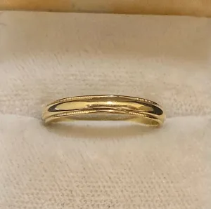 1940's Antique Designer Solid Yellow Gold Milgrain Wedding Band - $1.5K Appraisal Value w/CoA}