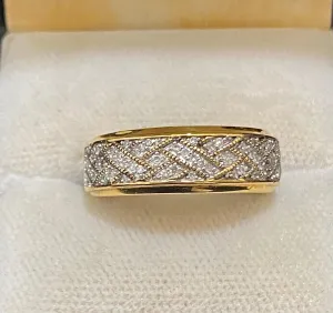 1940's Antique Indian 18K Yellow Gold & Sterling Silver 53-Diamond Ring - $6K Appraisal Value w/CoA}