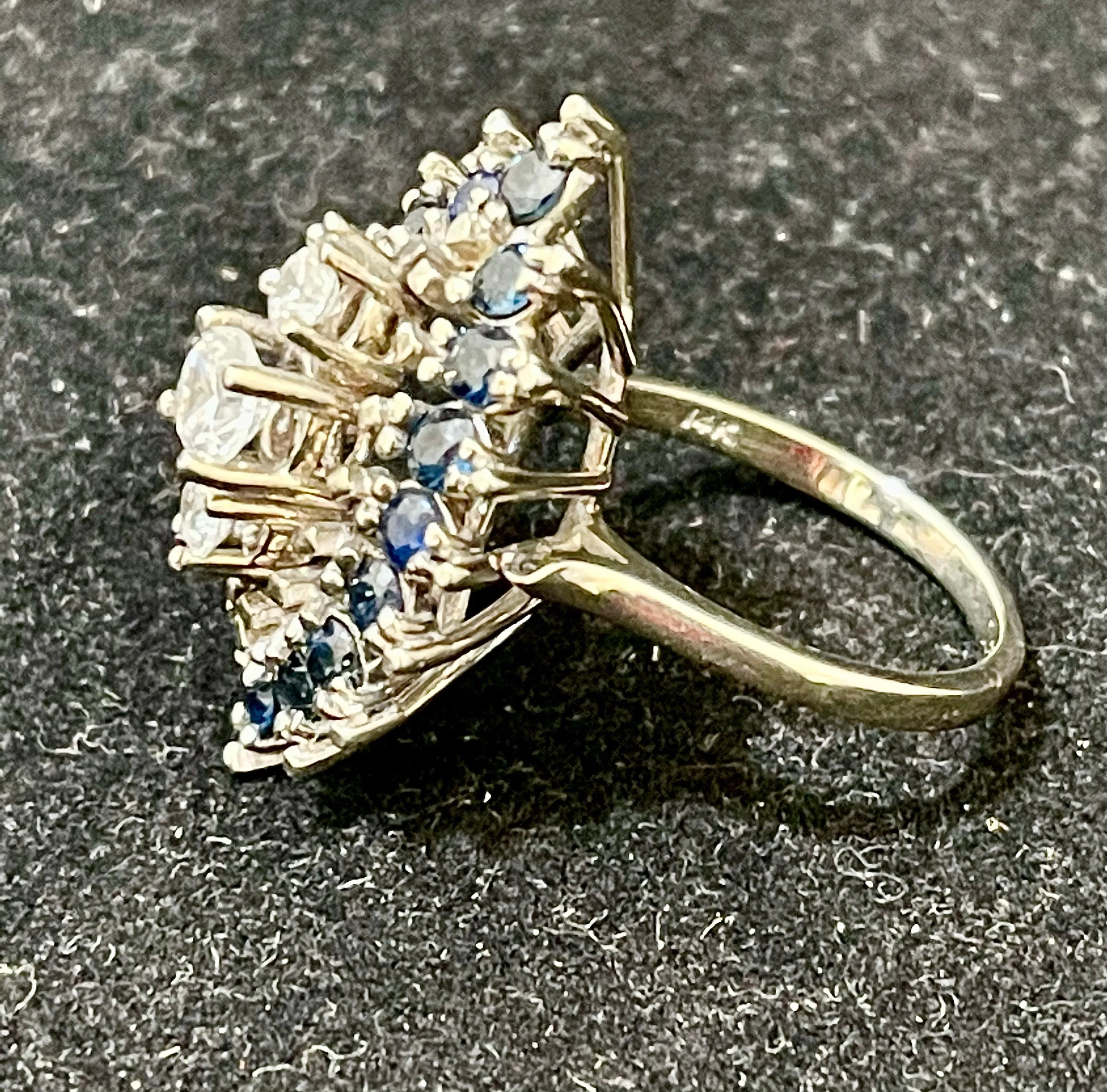 1940s European SWG with White Sapphire & Blue Sapphire Ring - $6K APR w/CoA!