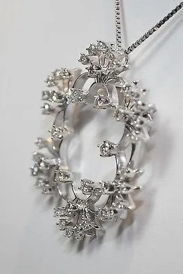 1950s Vintage 1.5 Carat Diamond Brooch/Pendant in Platinum - $15K VALUE
