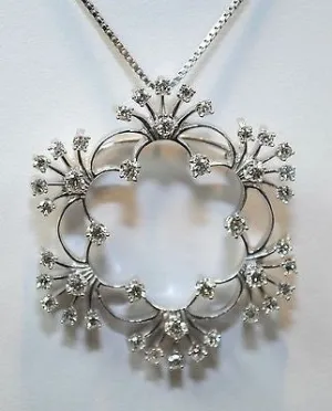 1950s Vintage 1.5 Carat Diamond Brooch/Pendant in Platinum - $15K VALUE