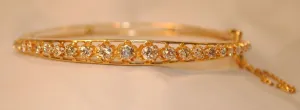 1950s Vintage 2.5 Carat Diamond Hinged Bangle Bracelet in 14K Gold - $25K VALUE