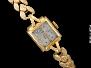 1953 Rolex Precision Vintage Pre-Cellini Ladies Watch, Ref. 8542 - 18K Gold with Rare Box & Tag