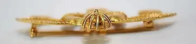 1960s Greek Bumblebee Medallion Brooch in 18K Yellow Gold - $6K VALUE