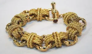 1960s Vintage Heavy Rope Link Toggle Bracelet in 14K Gold - $25K VALUE