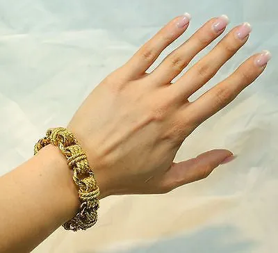 1960s Vintage Heavy Rope Link Toggle Bracelet in 14K Gold - $25K VALUE