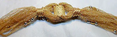 1970's Vintage 18K Gold Mesh & Bead Bracelet - $10K VALUE