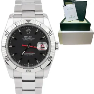 2005 Rolex DateJust 116264 Turn-O-Graph Thunderbird Black Stainless 36mm Watch
