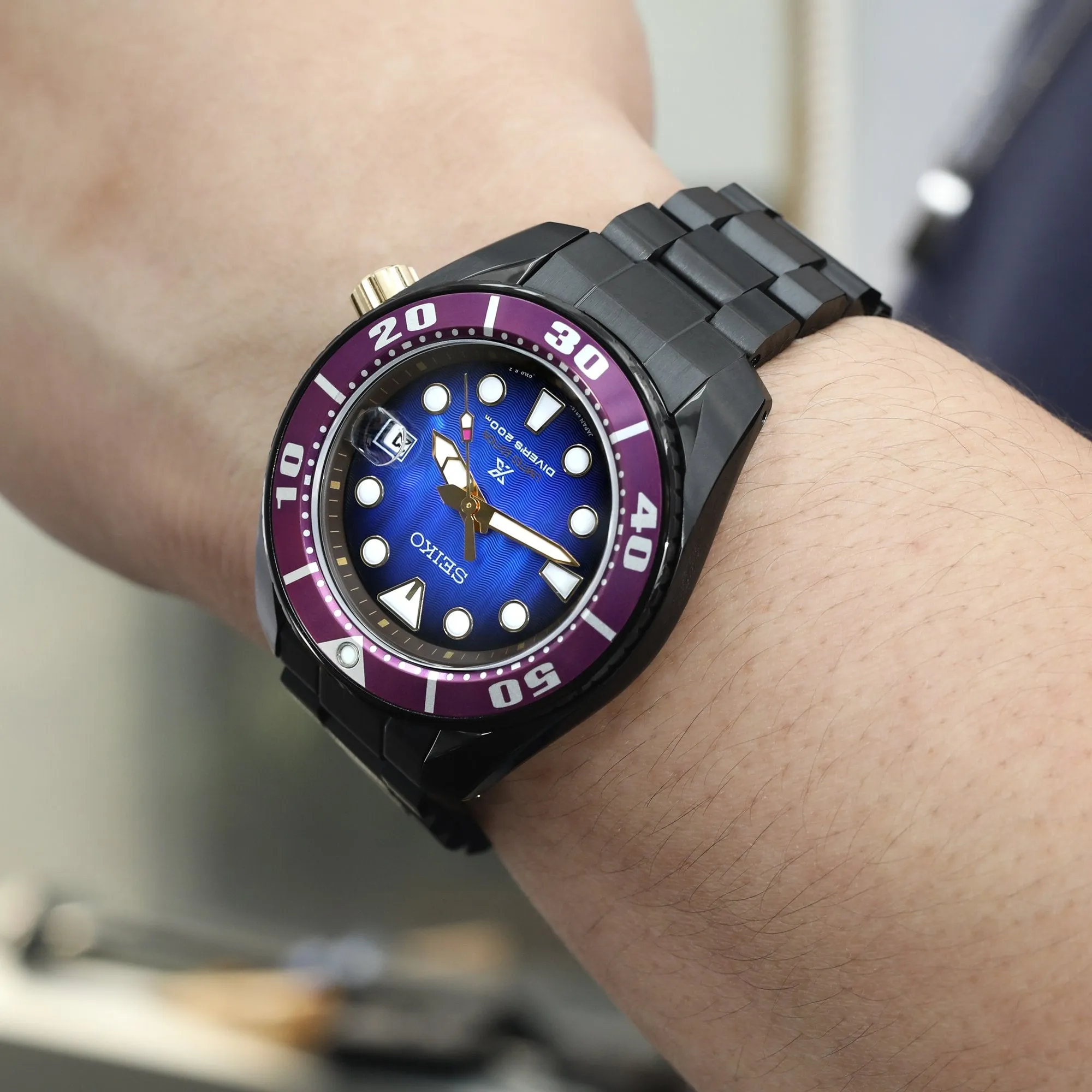 20mm Hexad compatible with Seiko Sumo SBDC001 Diamond-like Carbon (DLC Black)
