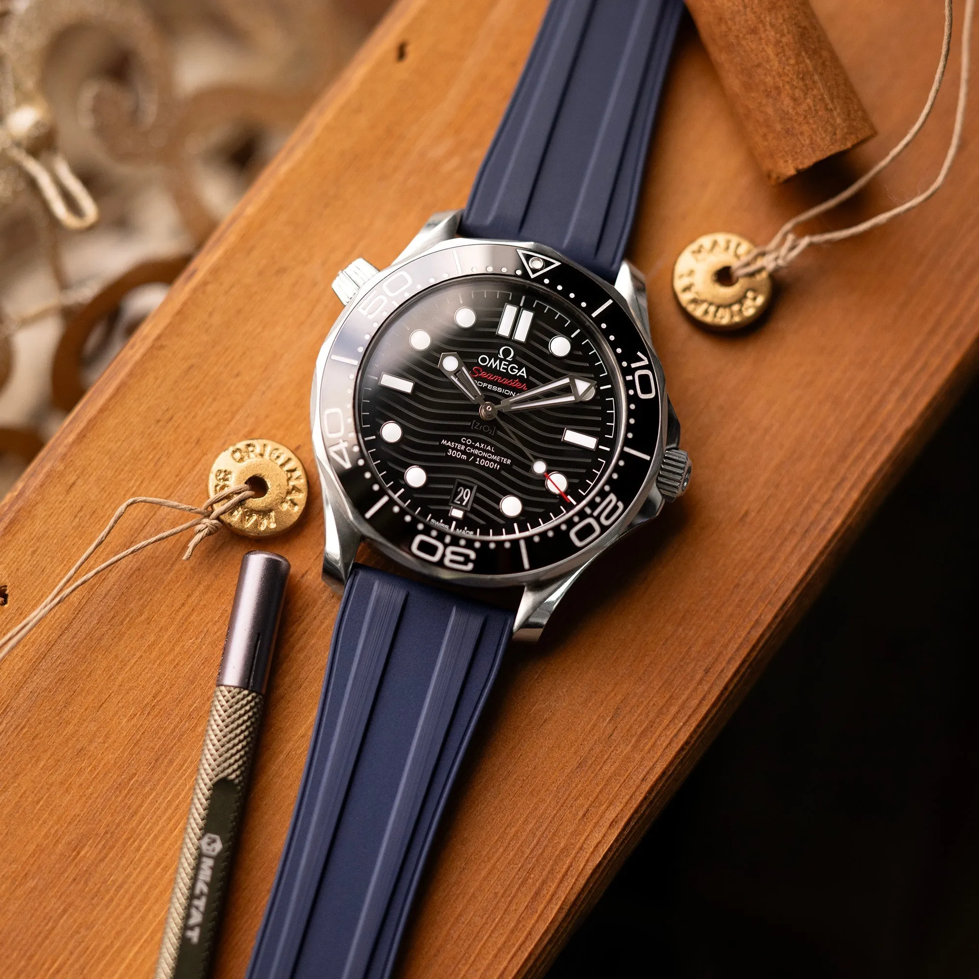 20mm Quick Release FKM28 Navy Blue FKM Rubber watch strap