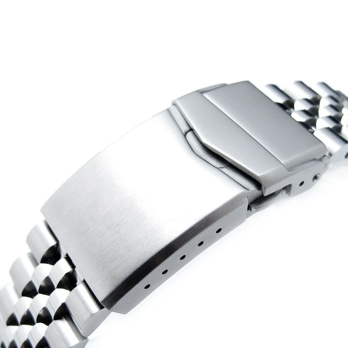 20mm Super-J Louis JUB Watch Band compatible with Seiko SKX013, 316L Stainless Steel V-Clasp Brushed