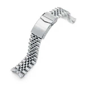 20mm Super-J Louis JUB Watch Band compatible with Seiko SKX013, 316L Stainless Steel V-Clasp Brushed