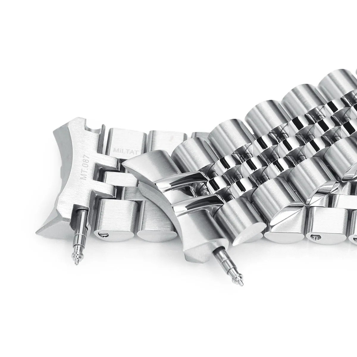 20mm Super-J Louis JUB Watch Band compatible with Seiko SKX013, 316L Stainless Steel V-Clasp Brushed