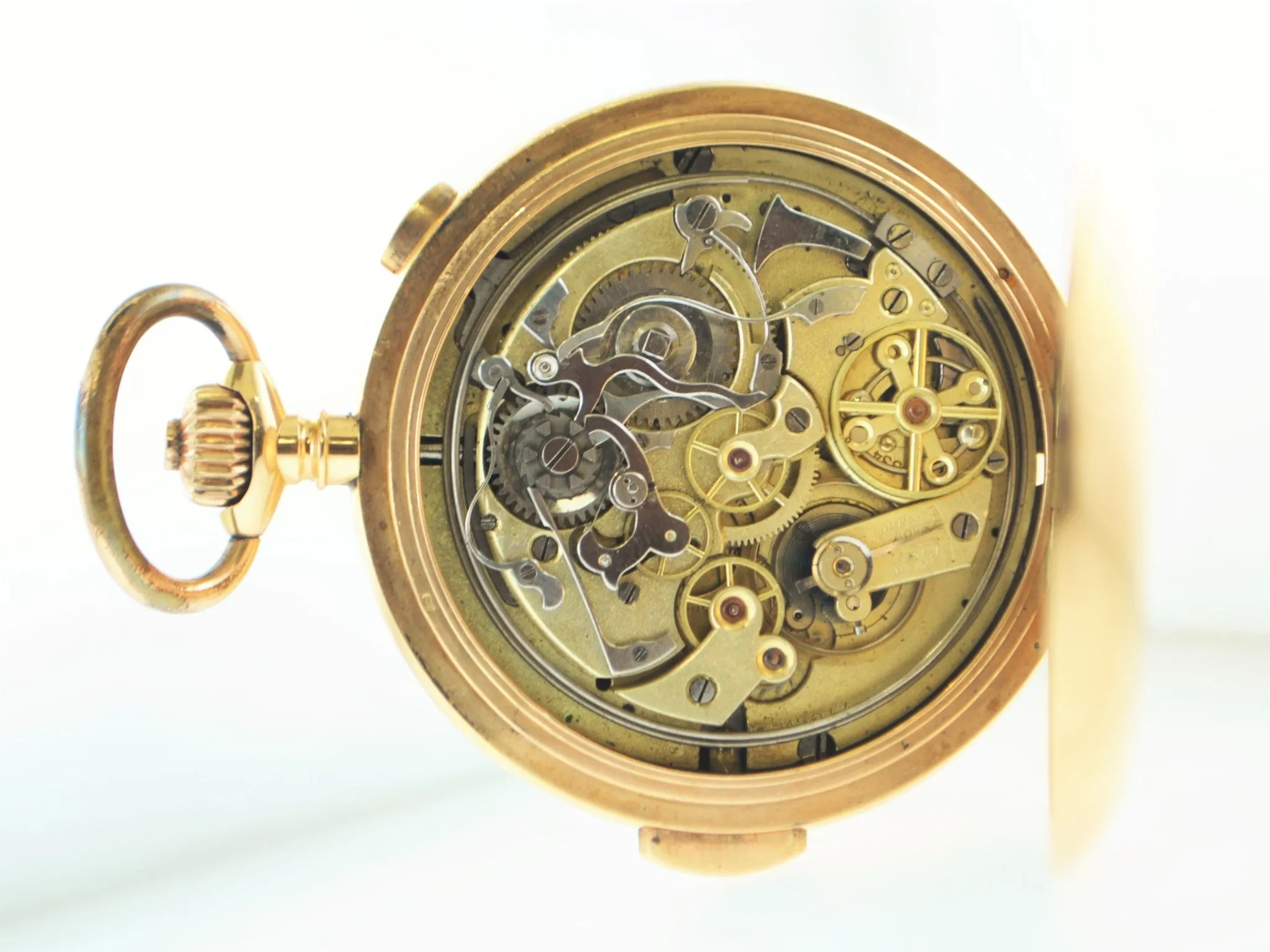 20th Century Tempora 14K Rose Gold Chronograph Pocket Watch with Minute Repeater & Hunting Case - $20K VALUE