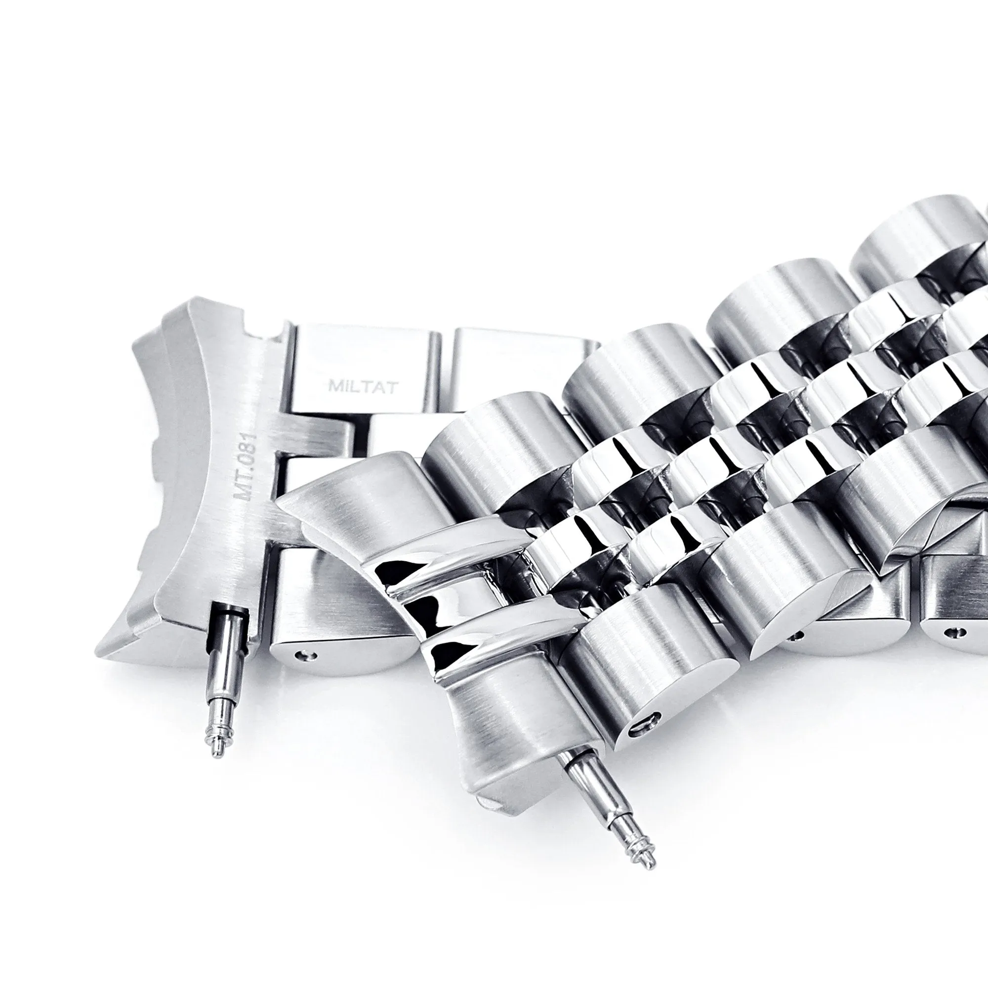 22mm Angus-J Louis JUB Watch Band compatible with Orient Triton, 316L Stainless Steel Brushed V-Clasp