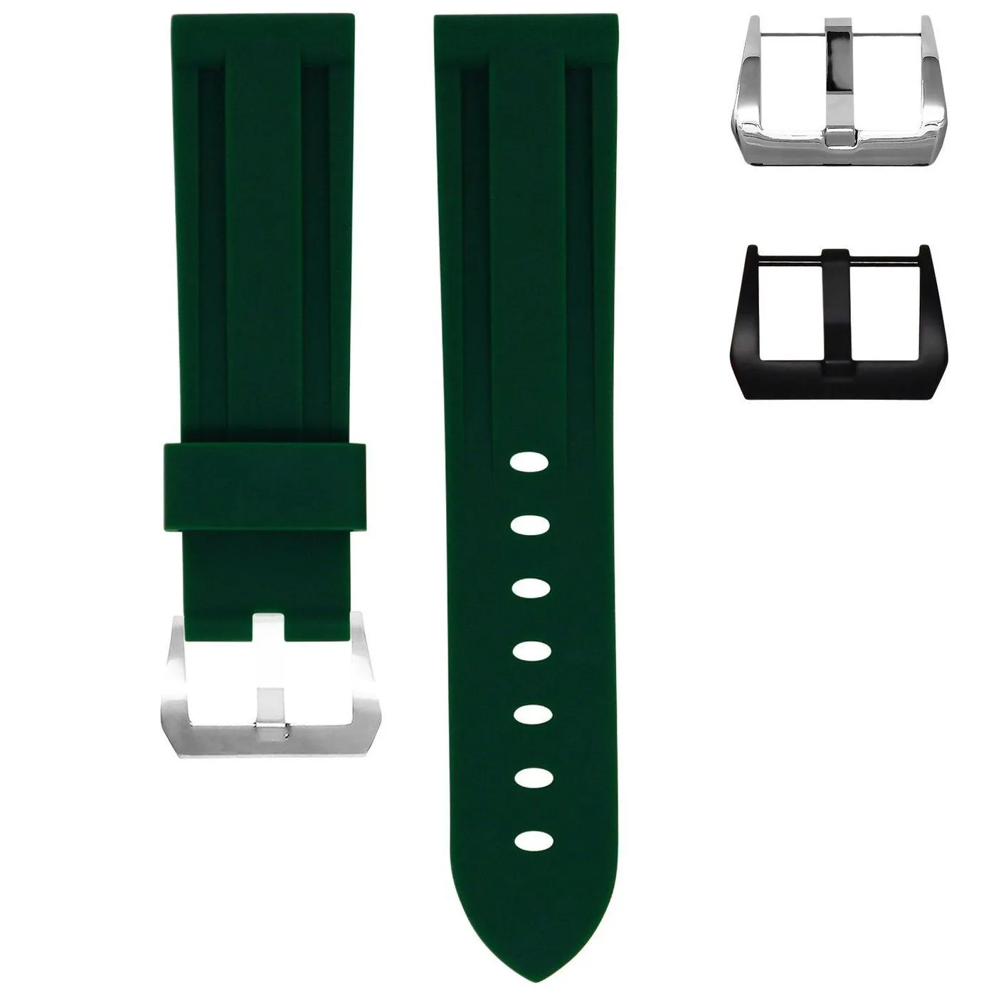22MM LUG WIDTH STRAP - FOREST GREEN RUBBER