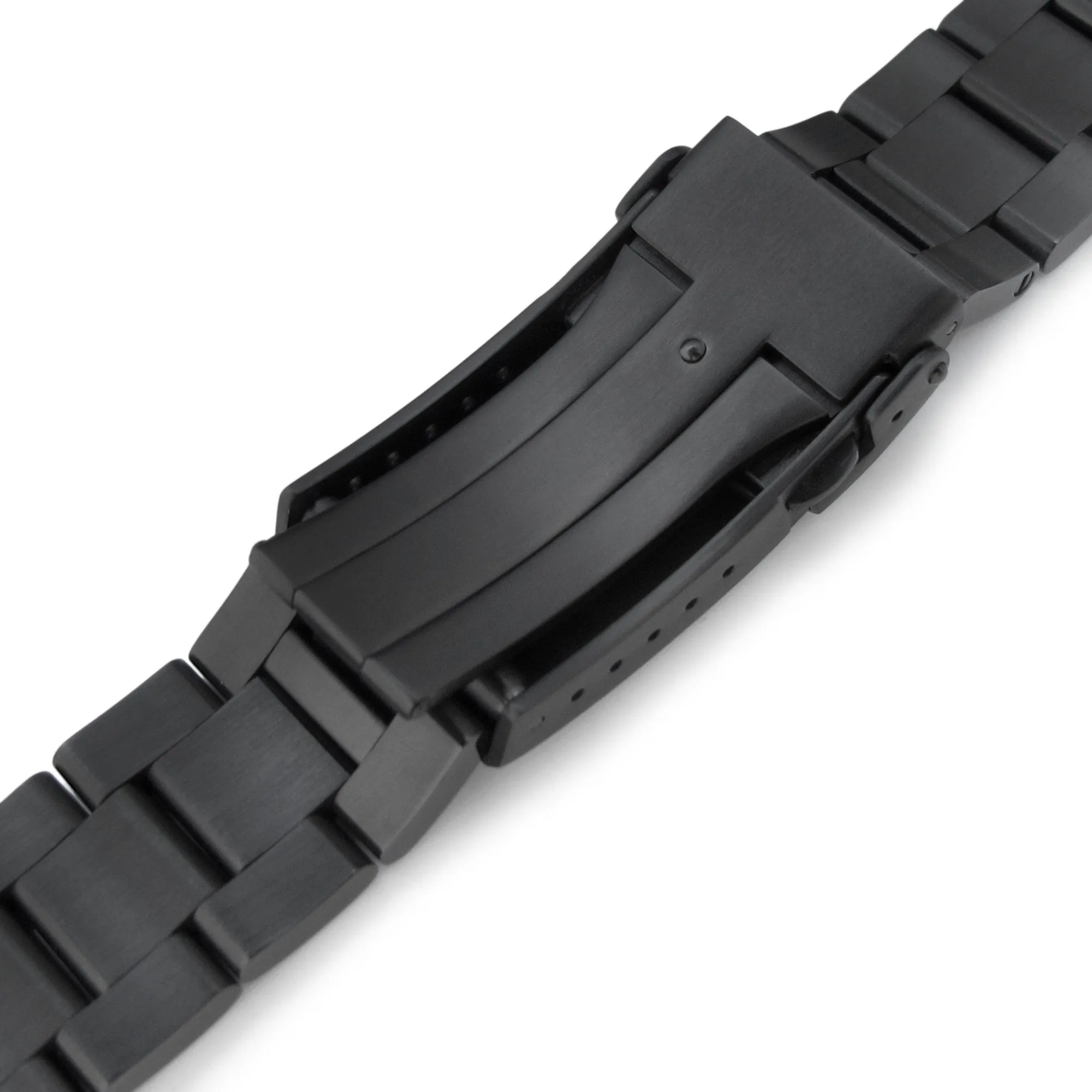 22mm Retro Shaver Blade Watch Band for Seiko 5 Sports 42.5mm SRPD79 SBSA025, Stainless Steel - PVD Black Coating, V Diver Clasp