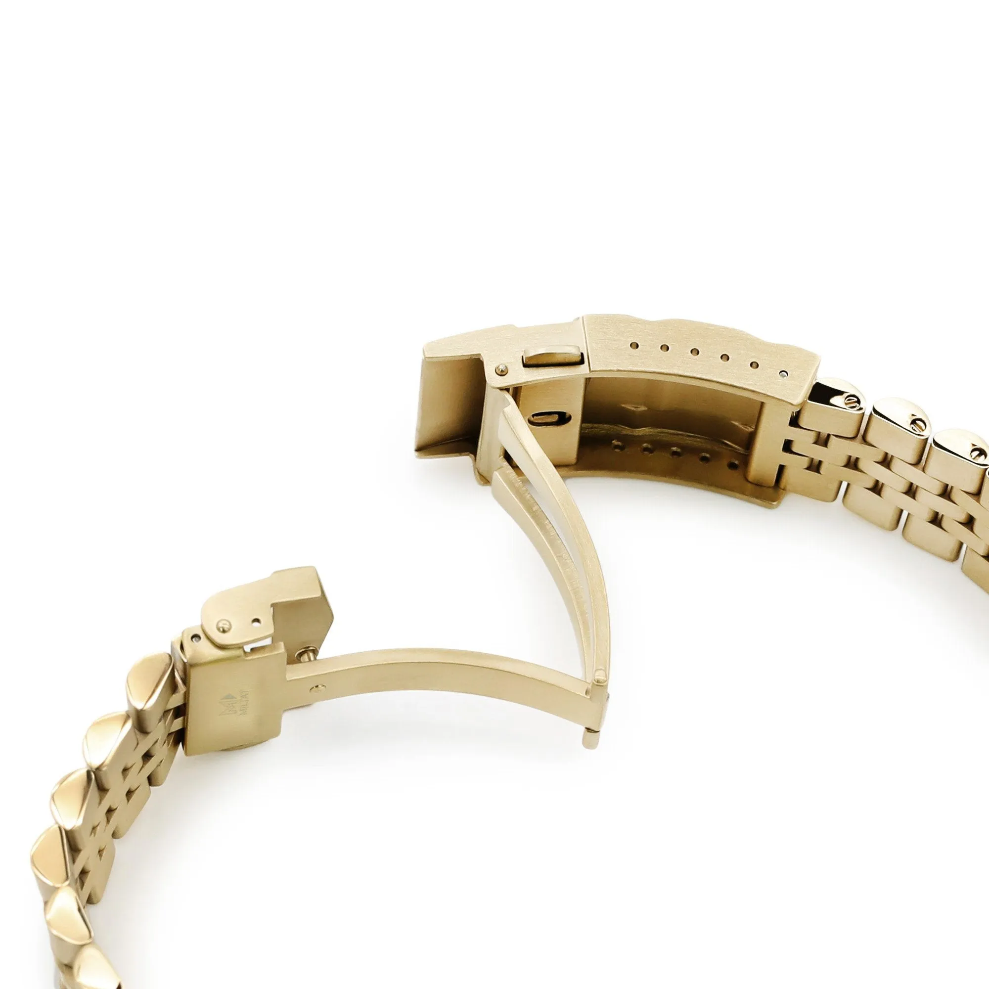 22mm Super-J Louis JUB Watch Band for Seiko 5 Sports 42.5mm SRPE74 SRPE74K SRPE74K1, Stainless Steel - Full IP Gold, SUB Diver Clasp