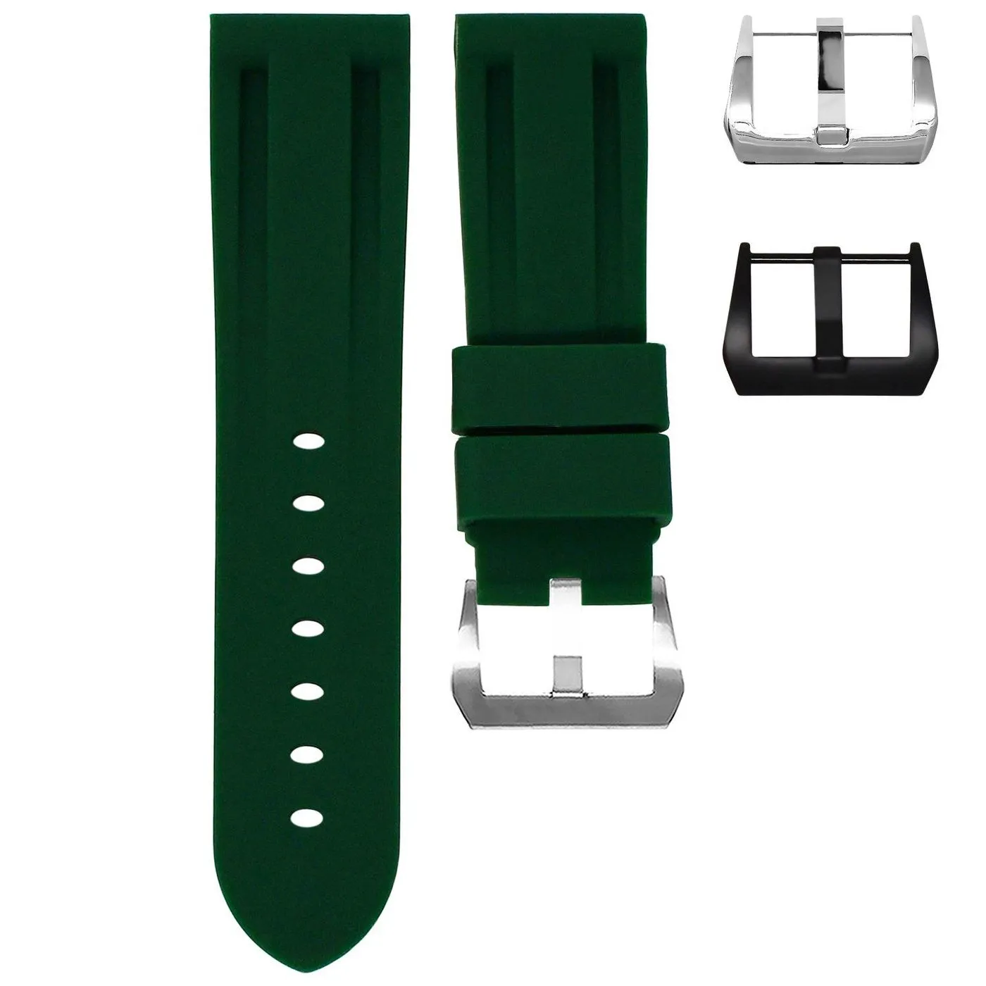 24MM LUG WIDTH STRAP - FOREST GREEN RUBBER