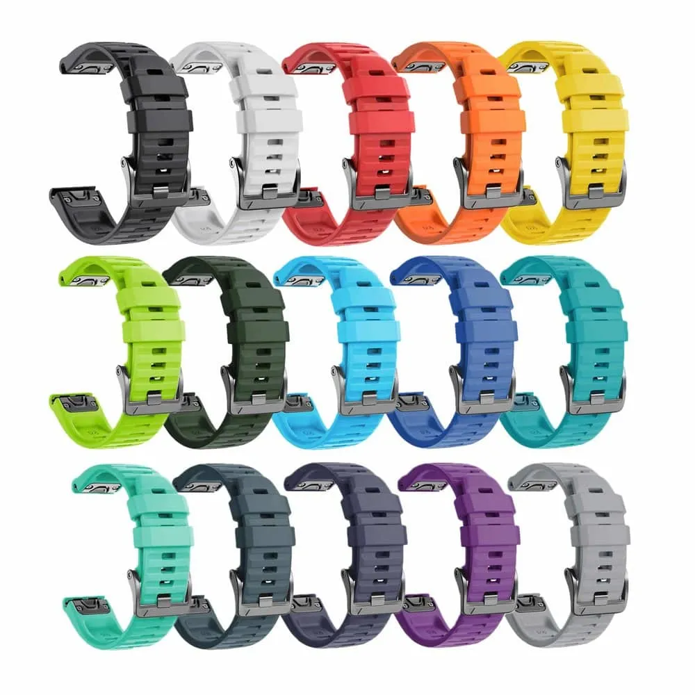 26mm Garmin Fenix 6X/5X/7X silicone strap - Aqua