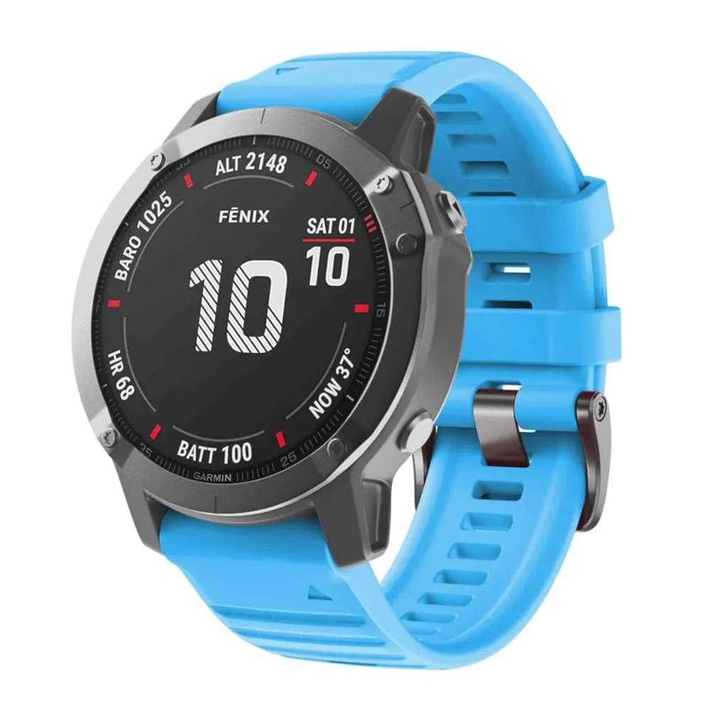 26mm Garmin Fenix 6X/5X/7X silicone strap - Aqua