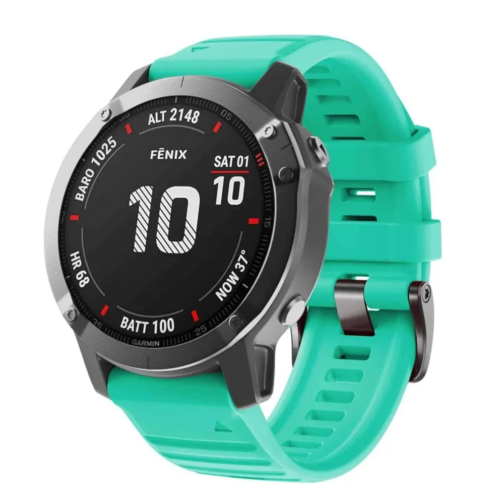 26mm Garmin Fenix 6X/5X/7X silicone strap - Aqua