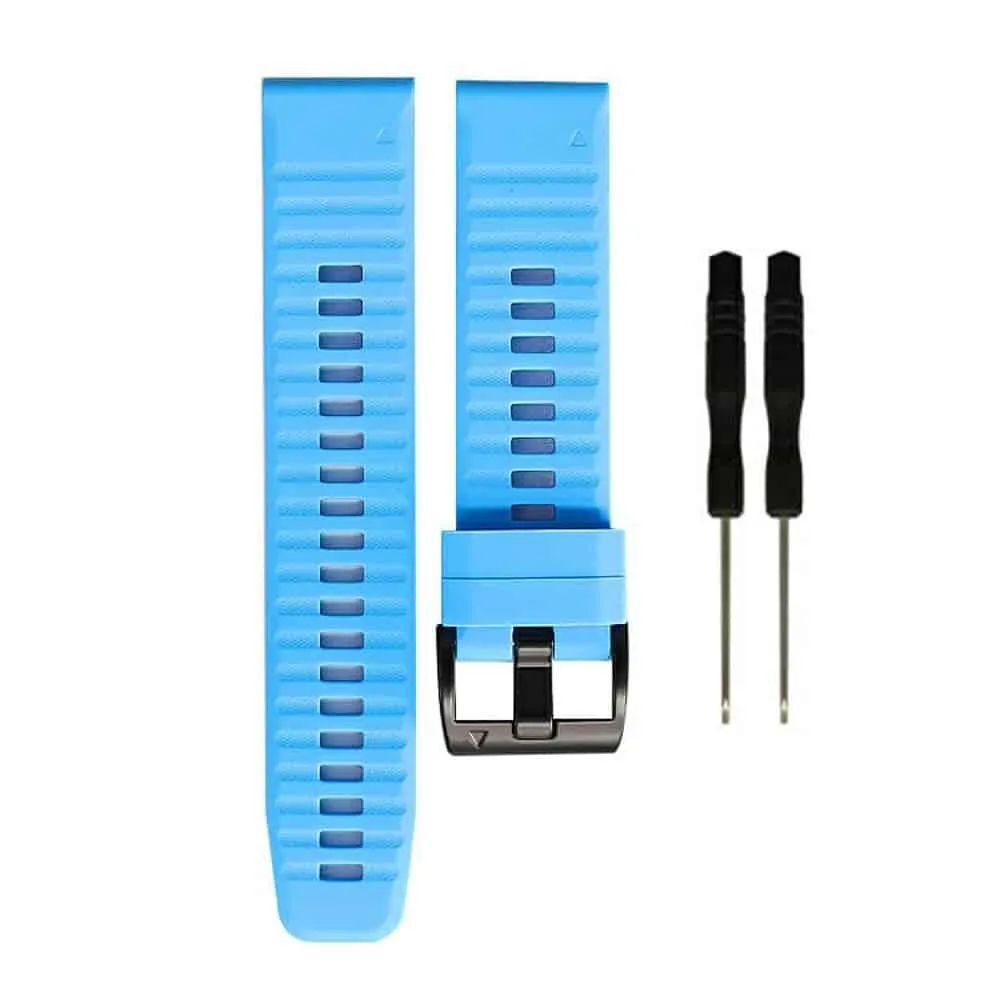 26mm Garmin Fenix 6X/5X/7X silicone strap - Aqua
