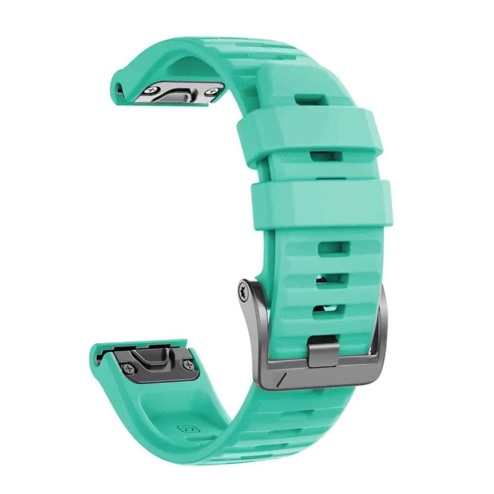 26mm Garmin Fenix 6X/5X/7X silicone strap - Aqua
