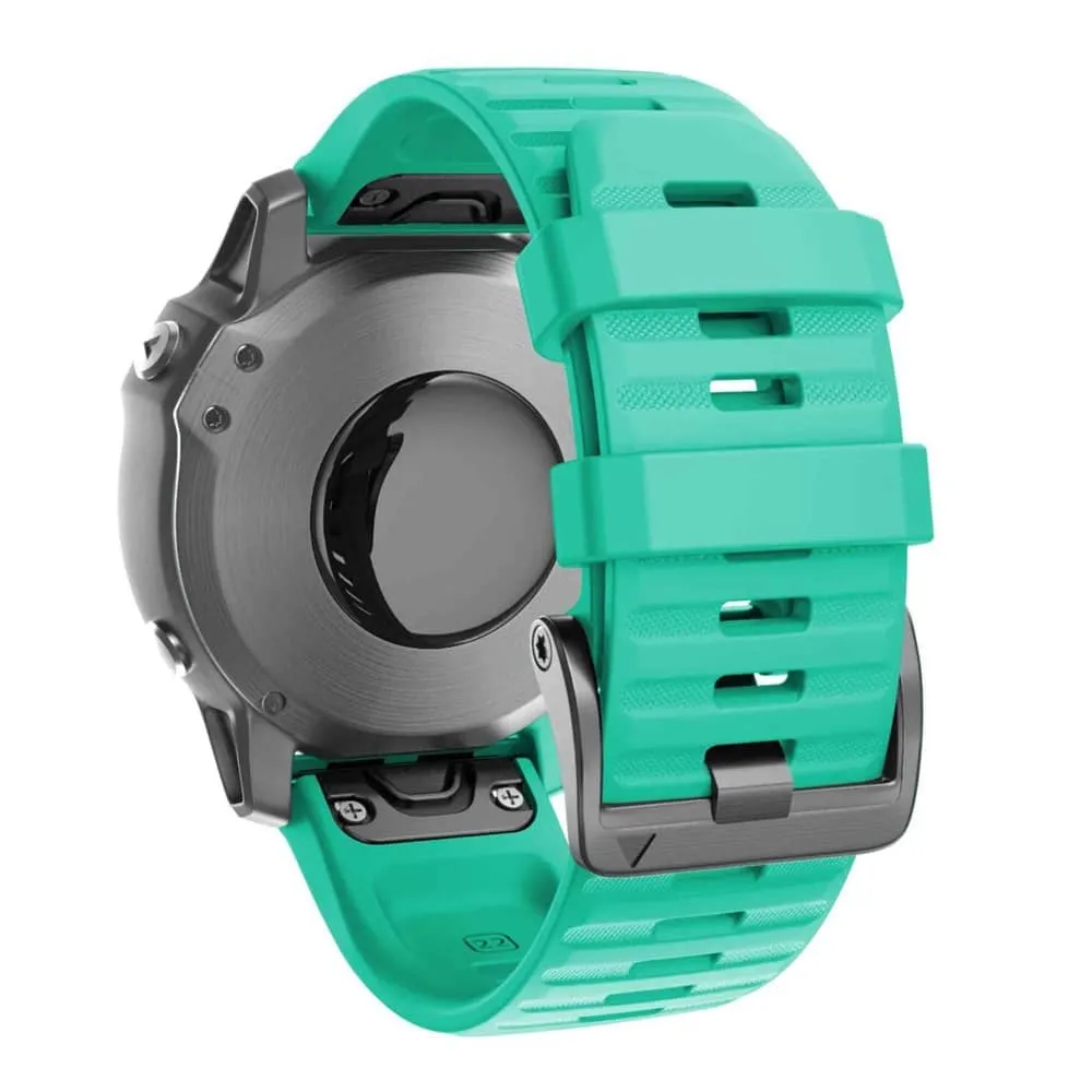 26mm Garmin Fenix 6X/5X/7X silicone strap - Aqua