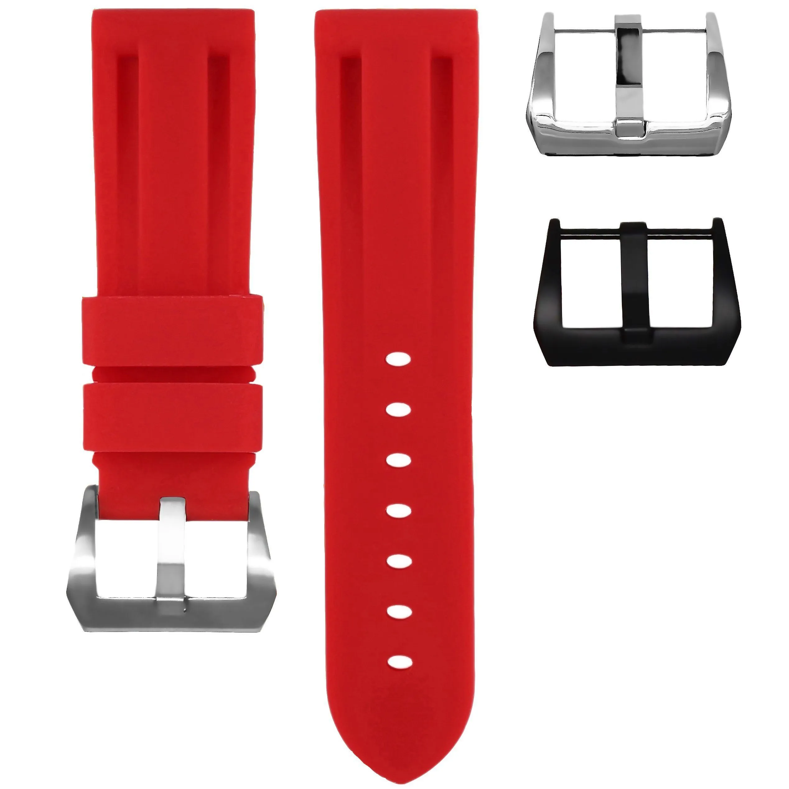 26MM LUG WIDTH STRAP - RED RUBBER
