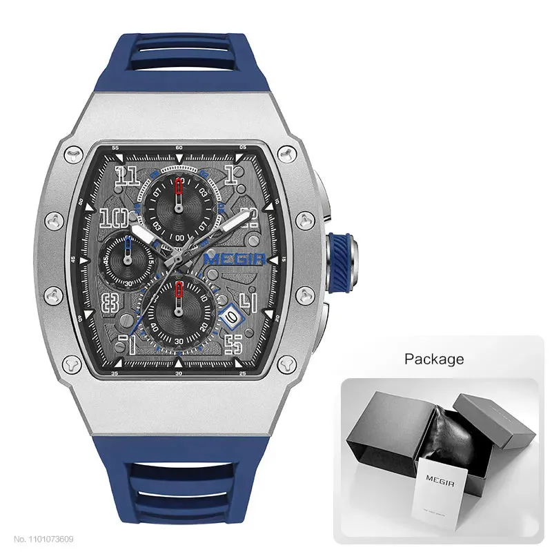 316 Stainless Steel Quartz Watch for Men Fashion Waterproof Luminous Chronograph Wristwatch