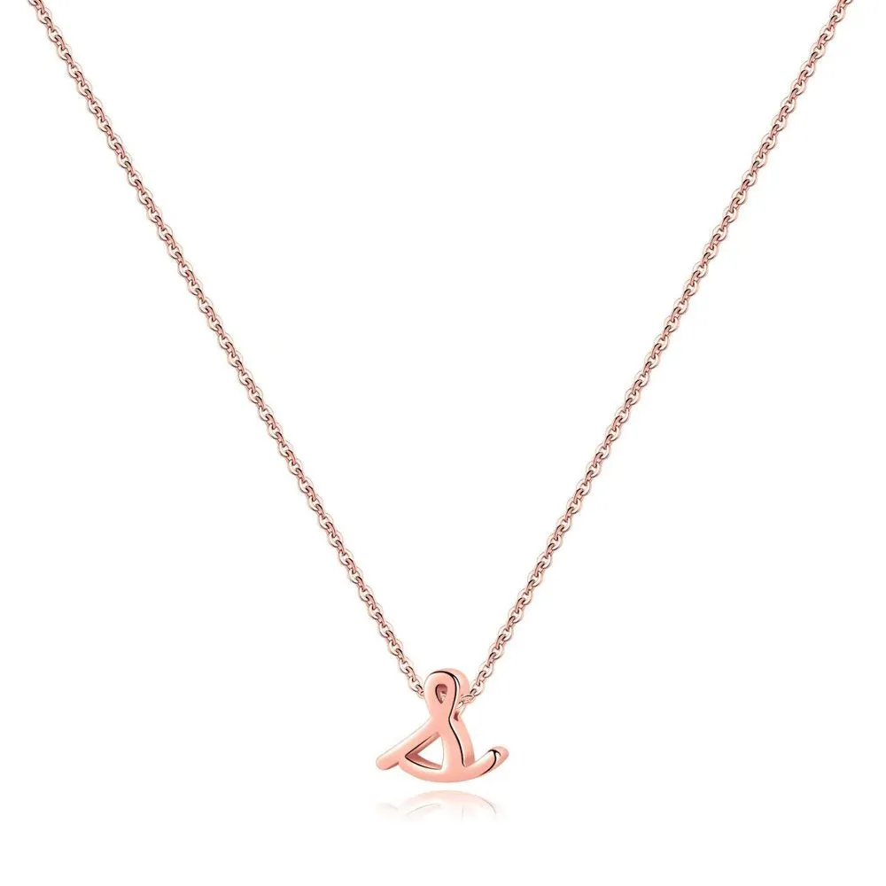 925 Sterling Silver Initial Necklace for Women Girls Dainty Cursive Initial Necklace for Women Girls Mothers Day Jewelry Gifts