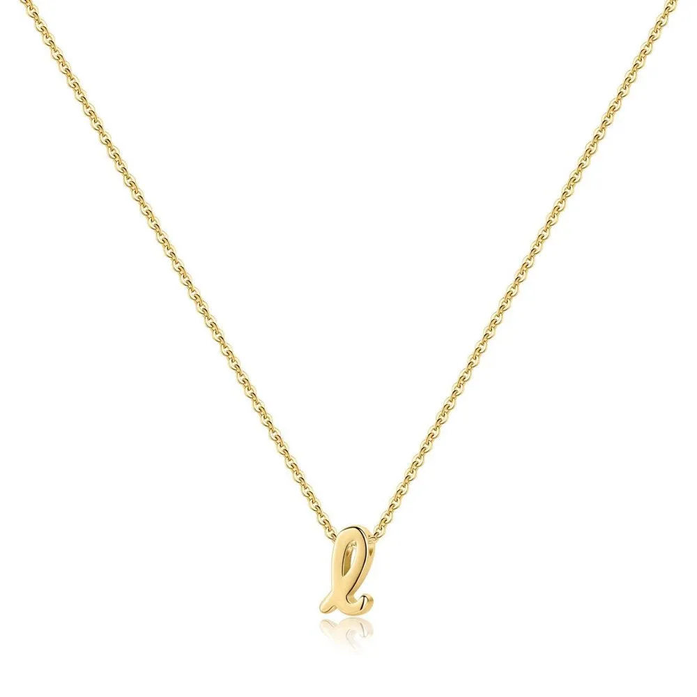 925 Sterling Silver Initial Necklace for Women Girls Dainty Cursive Initial Necklace for Women Girls Mothers Day Jewelry Gifts