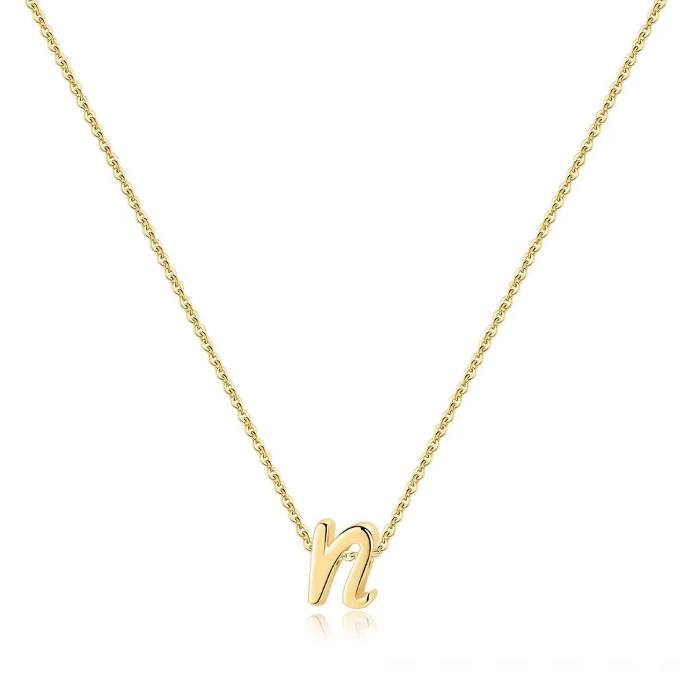 925 Sterling Silver Initial Necklace for Women Girls Dainty Cursive Initial Necklace for Women Girls Mothers Day Jewelry Gifts