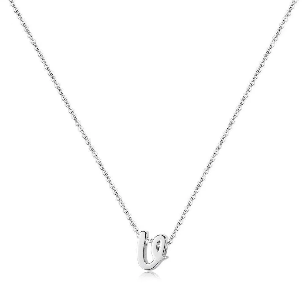 925 Sterling Silver Initial Necklace for Women Girls Dainty Cursive Initial Necklace for Women Girls Mothers Day Jewelry Gifts