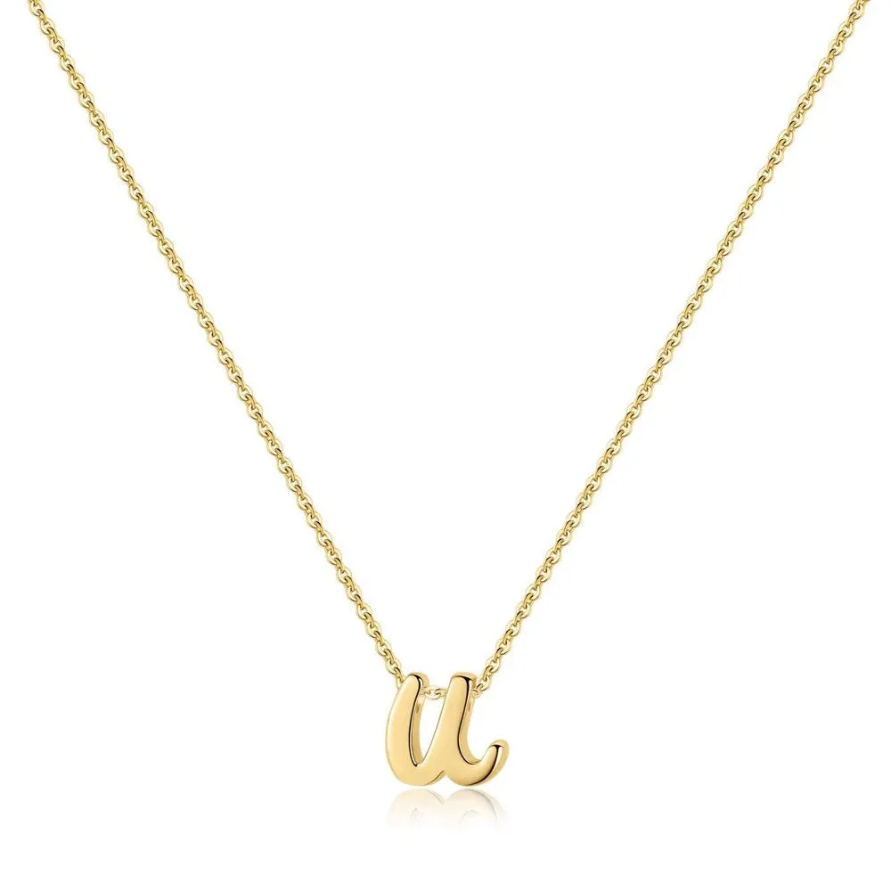 925 Sterling Silver Initial Necklace for Women Girls Dainty Cursive Initial Necklace for Women Girls Mothers Day Jewelry Gifts