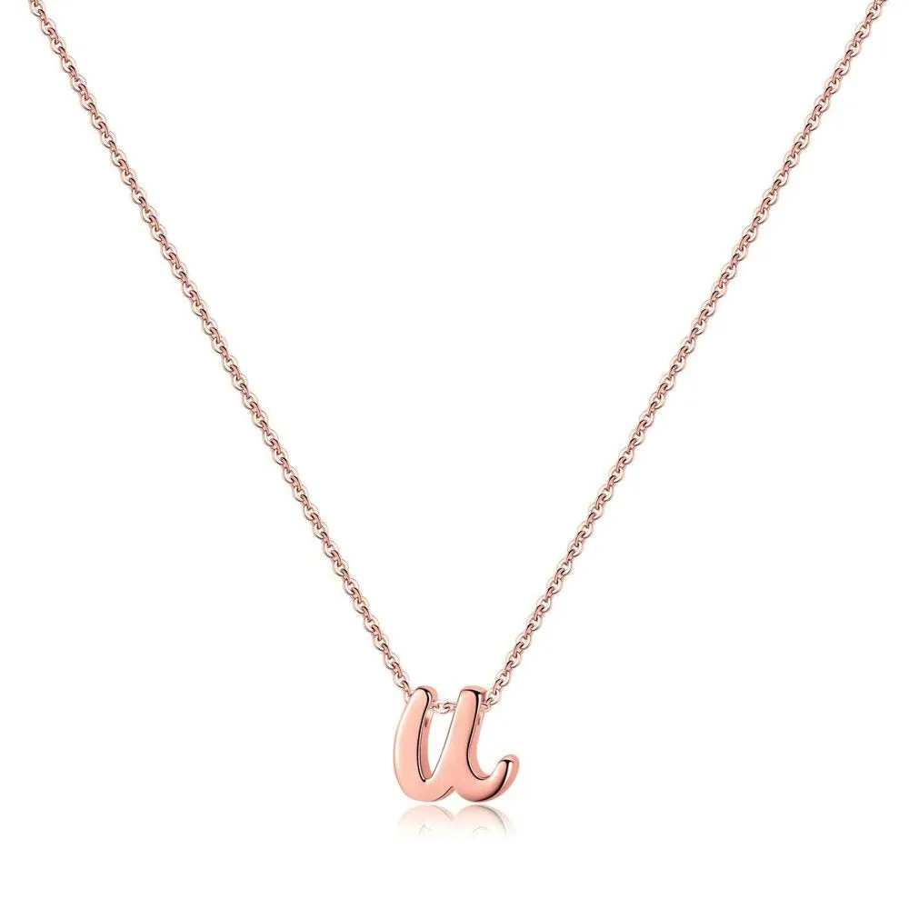 925 Sterling Silver Initial Necklace for Women Girls Dainty Cursive Initial Necklace for Women Girls Mothers Day Jewelry Gifts